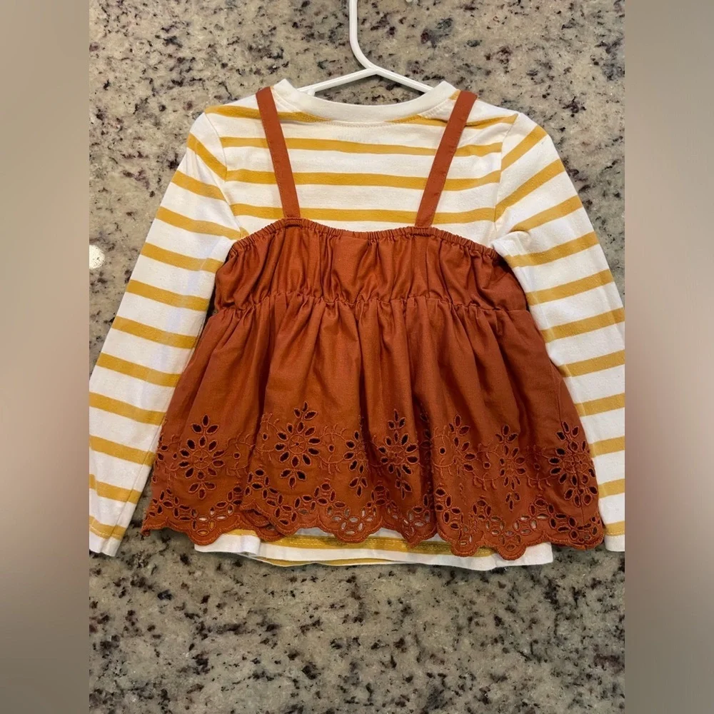 Toddler girls baby gap layered Eyelet top size 3T retail $58